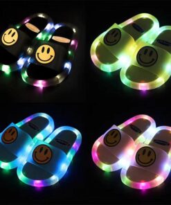 Pantoufle à base souple pour enfants avec lumière LED Smile