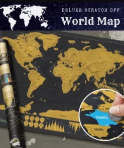 Carte du monde à gratter de luxe