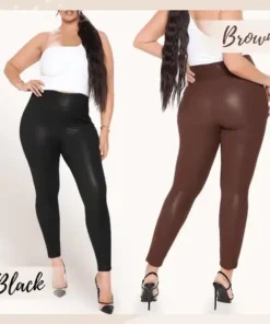 Legging en cuir à coupe parfaite de grande taille