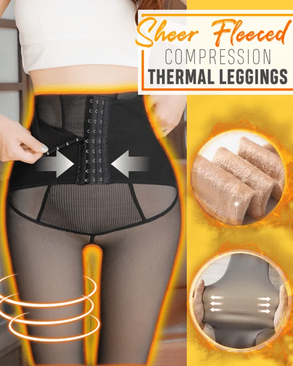 Legging thermique de compression en molleton transparent