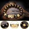 Bracelet de richesse en obsidienne noire