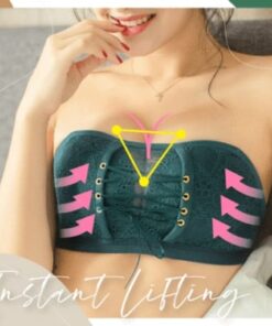 Soutien-gorge push-up bandeau en dentelle avec cordons de serrage