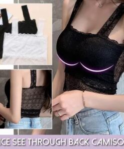 Camisole transparente en dentelle dans le dos