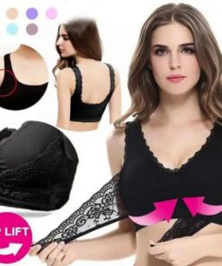 Soutien-gorge relevable en dentelle avec boucle croisée sur le devant sans armatures
